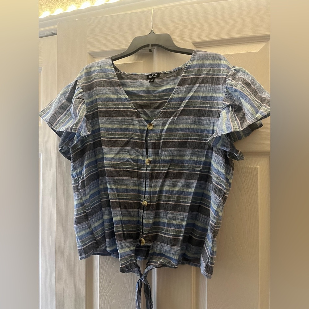 Blue Striped Button-Down Shirt